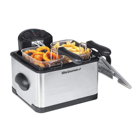 Elite Gourmet Edf401t Fritadeira Elétrica 3 Cestas 1700w Preto