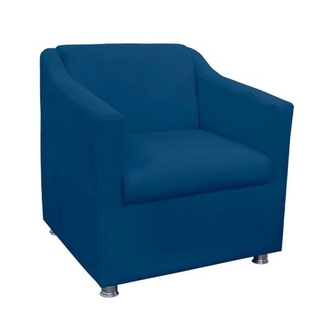 Poltrona Decorativa Tilla Suede com Pés Cromados
