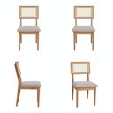Ver imagem 1 de Kit 4 Cadeiras Estofadas Encosto Telado Estrutura 100% MDF Bolonha Bege/Freijó/Rustico