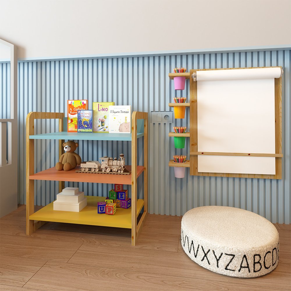 Estante Infantil Baixa para Livros e Brinquedos Diversos 64x75cm Colorê - 1