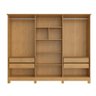 Guarda-roupa Casal 6 Portas com Espelho 4 Gavetas Nina em Mdf com Pés 200cm Naturalle/off White - - 3