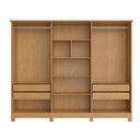 Ver imagem 3 de Guarda Roupa Casal Roupeiro com Espelho MDF 6 Portas 4 Gavetas com Pes Off White/Naturalle