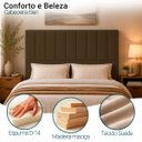 Ver imagem 2 de Cabeceira Estofada Elen Moderna para Quarto Cama Box Casal 140 cm Tecido Suede Marrom