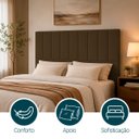 Ver imagem 3 de Cabeceira Estofada Elen Moderna para Quarto Cama Box Casal 140 cm Tecido Suede Marrom