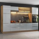 Ver imagem 1 de Armário de Cozinha Completa 320cm Rustic/Cinza Lux Madesa 01