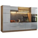 Ver imagem 3 de Armário de Cozinha Completa 320cm Rustic/Cinza Lux Madesa 01