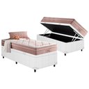 Ver imagem 1 de Cama Box Baú Solteiro: Colchão Molas Anjos Eiffel Superlastic + Base CRC Courano White(88x188)
