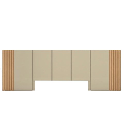 Cabeceira Cama Queen Ripada 3,50m Camt 100% Mdf Casa Lar Cor:carvalho Malva com Titânio