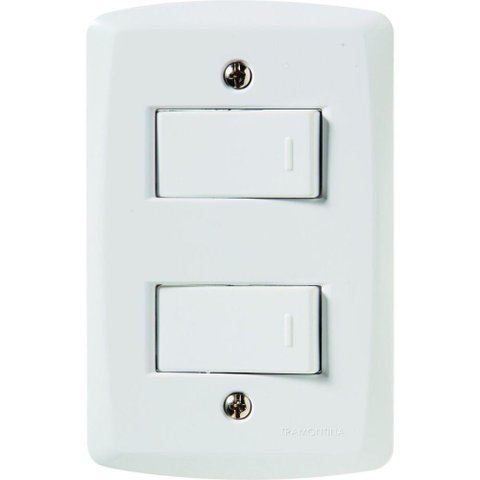 Conjunto 4x2 com 1 Interruptor Simples 10 a 250 V e 1 Interruptor Paralelo 10 a 250 V Lux