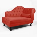 Ver imagem 1 de Recamier Sofá Divã Com Pés Retro 140X80 - Elã:Suede Vermelho