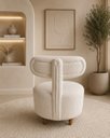 Ver imagem 6 de Poltrona Puff Veneza Decorativa Bouclé com Encosto Bege Claro
