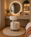 Ver imagem 3 de Poltrona Puff Veneza Decorativa Bouclé com Encosto Bege Claro