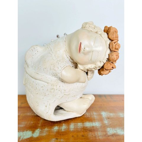 Anjo em Cerâmica. Nene Cavalcanti. Artesanal. Decoração