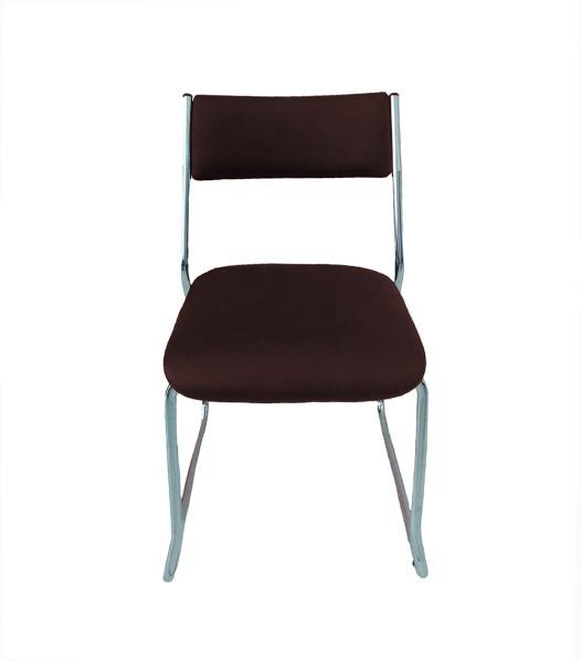 Cadeira Fixa Empilhável Cromada 1003 Marrom - Cavaletti