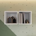 Ver imagem 1 de Nicho Para Decoração Organizador Quarto Infantil Suspenso Parede Simples Multiuso Branco