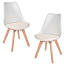Ver imagem 2 de Kit 2 Cadeiras Leda Saarinen Wood Pés Madeira com Almofada - Sala de Jantar, Cozinha, Escritório, Ho