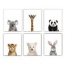 Quadro Infantil Safari 6 Un A4 Vidro e Pendurador - 1