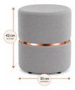 Ver imagem 2 de Kit de Puff Cinta no Meio Rose Gold, Cor Cinza Veludo - Let Móveis