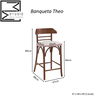 Banqueta Média Theo Madeira Tauari Amêndoa Estofada Decorativa:Cinza claro - 6