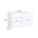 Ver imagem 3 de Balcão p/ Cama Estação de Trabalho 3 Gavetas 142cm Branco