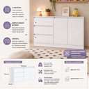 Ver imagem 5 de Balcão p/ Cama Estação de Trabalho 3 Gavetas 142cm Branco
