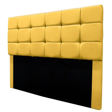 Cabeceira Cama Box Estofada Solteiro 90 Cm Bianca Suede:amarelo
