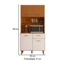 Ver imagem 4 de Armário de Cozinha New Izis 4 Portas 1 Gaveta Ripado 3D Freijó/Off White - Pnr Móveis