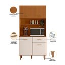 Ver imagem 5 de Armário de Cozinha New Izis 4 Portas 1 Gaveta Ripado 3D Freijó/Off White - Pnr Móveis
