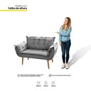 Ver imagem 3 de Poltrona Decorativa Namoradeira Francis 02 Lugares Cinza