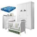 Ver imagem 1 de Quarto de Bebê Ane com Berço Americano Danny Branco Brilho e Colchão Ortobom - Phoenix Baby