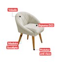 Ver imagem 6 de Poltrona Sala Decorativa Louis Veludo Gelo Pés Palito Castanho