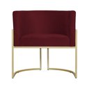 Ver imagem 3 de Poltrona Luana Suede Bordo Base Dourada Sala Luxo - Fm