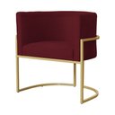 Ver imagem 2 de Poltrona Luana Suede Bordo Base Dourada Sala Luxo - Fm