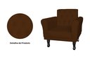 Ver imagem 2 de Poltrona Decorativa Classic Couro Marrom Pés Madeira Mz Decor