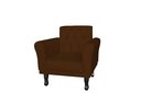 Ver imagem 1 de Poltrona Decorativa Classic Couro Marrom Pés Madeira Mz Decor