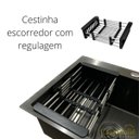 Ver imagem 3 de Cuba Pia Inox Preta Quadrada 60x45 Gourmet com Acessórios.