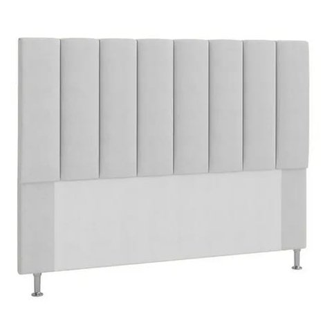 Cabeceira Estofada Libia 140CM Casal Suede Branco - D A DECOR