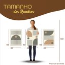 Ver imagem 4 de Quadro Decorativo Minimalista Formas Circulares e Traços Moldura Filete:Moldura Ypê/40X60
