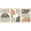 Ver imagem 3 de Quadro Decorativo Minimalista Formas Circulares e Traços Moldura Filete:Moldura Ypê/40X60