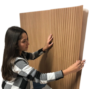 Placa Ripado Amêndoa Revestimento 50x50 Auto Adesivo Decoração Casa