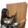 Placa Ripado Amêndoa Revestimento 50x50 Auto Adesivo Decoração Casa - 1