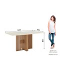 Ver imagem 3 de Mesa Dinah 160cm Canto Reto com Vidro Bege/Nature/Off White
