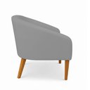 Ver imagem 6 de Poltrona Sala Decorativa Kit 2 Stella Pé Madeira Trapézio Castanho Sintético Cinza D03 - D’Rossi