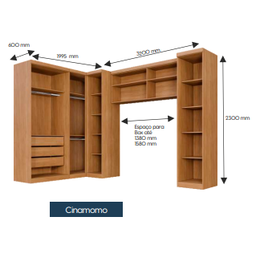 Dormitório Modulado Dallas 100%mdf Cinamomo - Benetil Móveis - 4