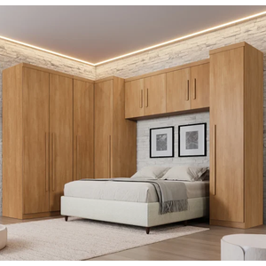 Dormitório Modulado Dallas 100%mdf Cinamomo - Benetil Móveis