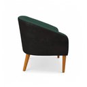 Ver imagem 5 de Poltrona Decorativa Stella Pé Madeira Trapézio Sintético Pu Preto Bouclê D03 - D’Rossi