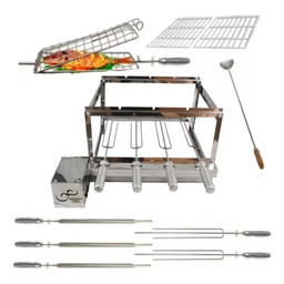 Kit Grill 4 Espetos Inox Completo Esquerdo - 1