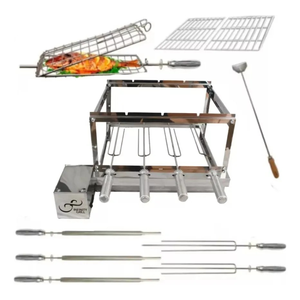 Kit Grill 4 Espetos Inox Completo Esquerdo