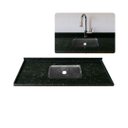 Ver imagem 1 de Pia de Cozinha Granito Verde Ubatuba 100cm Cuba Inox N1 Rasa: Verde Ubatuba
