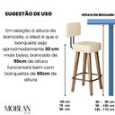 Ver imagem 2 de Banqueta Alta Decorativa com Encosto para Balcão Cozinha Gourmet Pés Palito Bancada